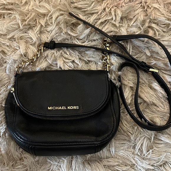 Michael Kors Black Crossbody Bag with Gold Accents - Picture 1 of 16